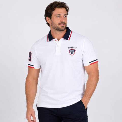 Polo MC Ruckfield homme blanc FRC - Grande Taille du S au 5XL