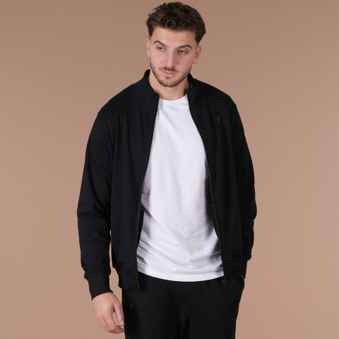 Sweat zippé Ruckfield Essentiel noir - GOTS
