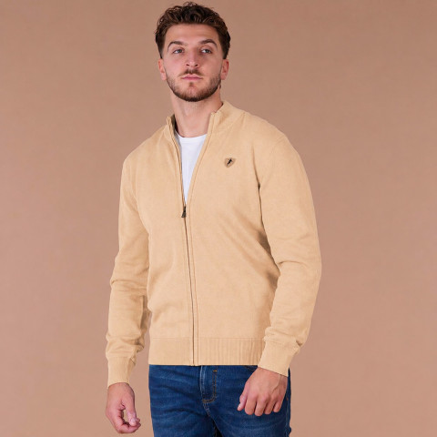 Gilet zippé Ruckfield essentiel beige - GOTS