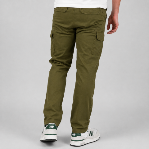 Pantalon cargo Ruckfield kaki - GOTS