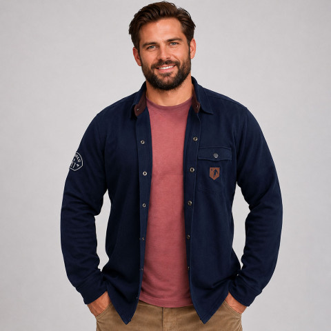 Chemise marine à manches longues Selected Rugby Ruckfield - GOTS