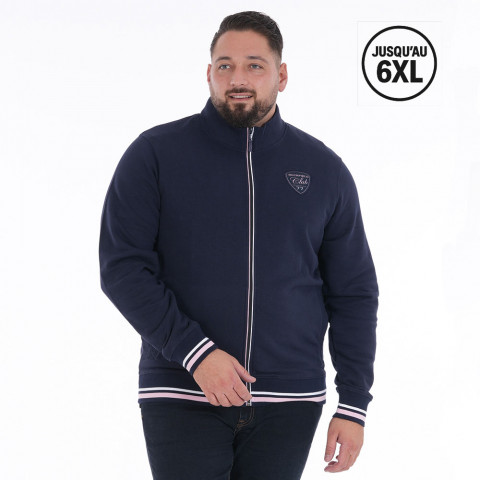 Sweat zippé bleu marine Ruckfield Le Club - GOTS