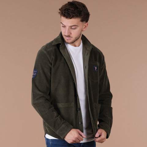 Veste en velours Ruckfield Le Club vert forêt - GOTS