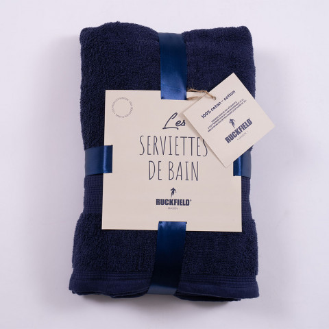 Pack de 2 serviettes de bain Ruckfield bleu marine