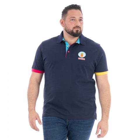 Polo bleu marine à manches courtes Ruckfield X Haribo - GOTS