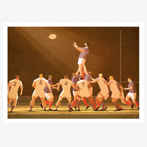 Carte postale – Illustration Rugby Vintage