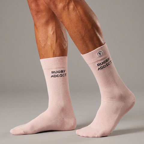 Chaussettes Ruckfield "Rugby Addict" rose