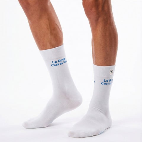 Chaussettes Ruckfield "Le Gras c'est la Vie" blanche