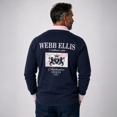 Polo bleu marine à manches longues WEBB ELLIS Rugby Legend