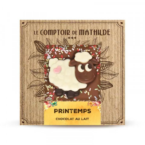 Tablette de chocolat au lait Pâques Le Comptoir de Mathilde