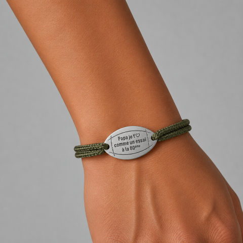 Bracelet Ruckfield cordon kaki - Papa je t'aime comme un essai à la 80ème