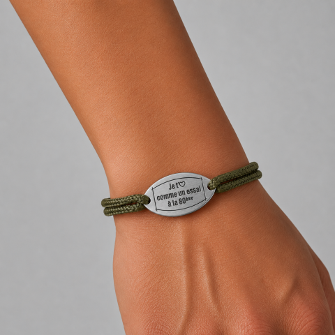Bracelet Ruckfield cordon kaki - Je t'aime comme un essai à la 80ème