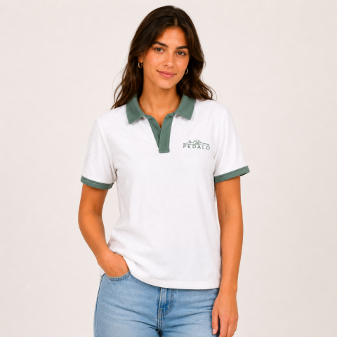 Polo Vert Sauge Éponge Femme