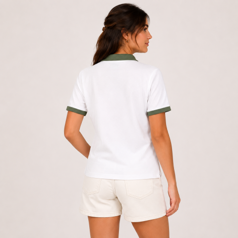 Polo Vert Sauge Éponge Femme