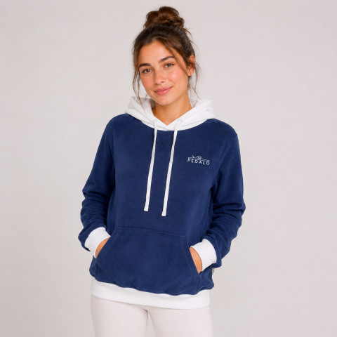 Sweat Éponge Bleu Marine Femme