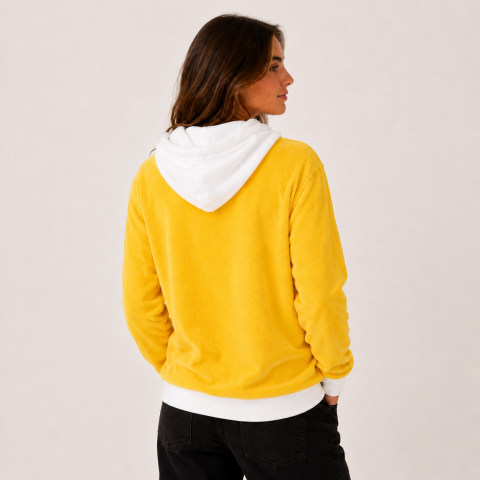 Sweat Éponge Jaune Femme