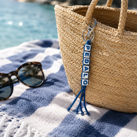 Porte-Clés Perles Bleu Marine Pédalo