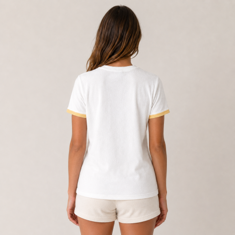 T-Shirt Jaune Éponge Femme