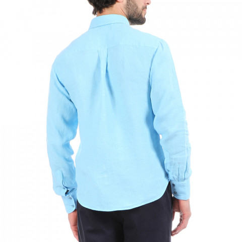 Chemise 100% lin Turquoise