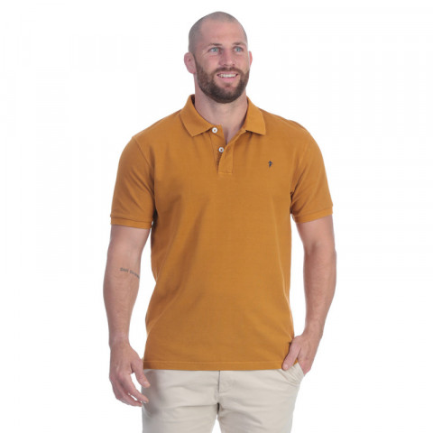 Polo homme rugby moutarde