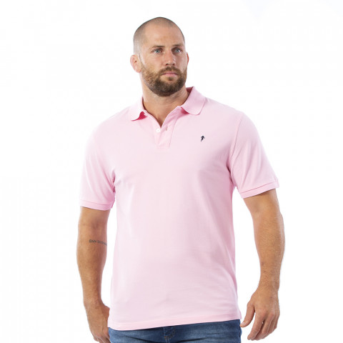 Polo homme rugby rose