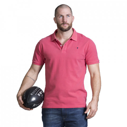 Polo homme rugby rouge