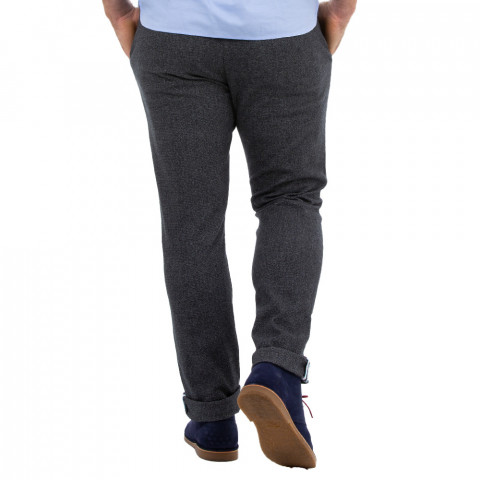 Pantalon chino gris chiné homme