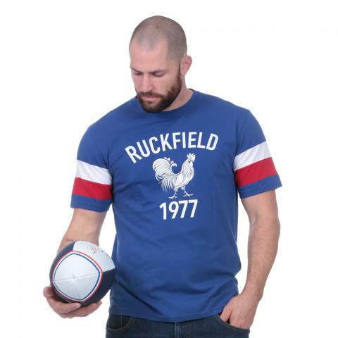 Tee-shirt manches courtes french rugby club bleu