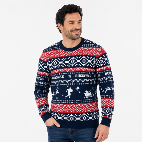 Pull de Noël Ruckfield bleu marine