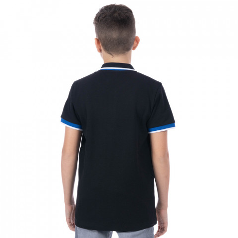 Polo enfant manches courtes nations noir