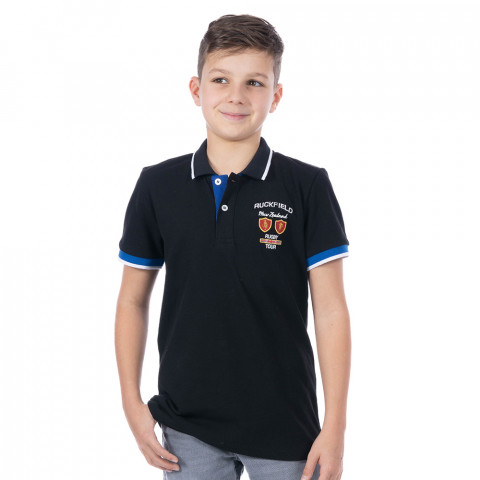 Polo enfant manches courtes nations noir