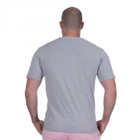 T-shirt Basique col V gris chiné