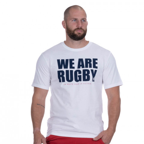 T-shirt Ruckfield blanc we are rugby