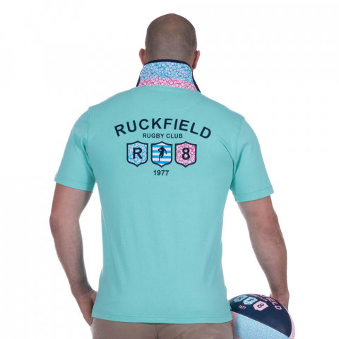 Polo Ruckfield rugby club bleu ciel