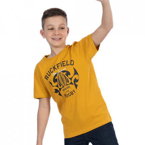 T-shirt enfant Ruckfield à manches courtes Maori moutarde