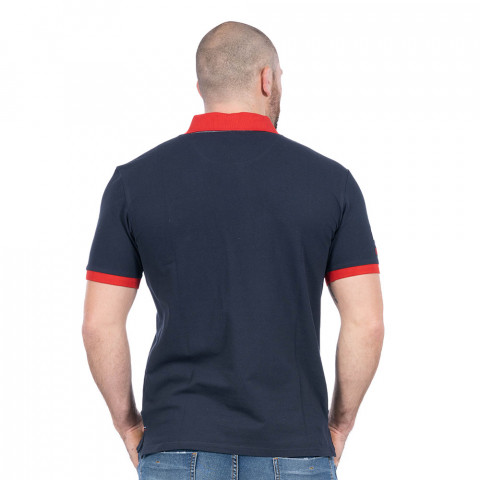 French Rugby Club Ruckfield short sleeve polo navy blue