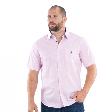 Ruckfield pink gingham shirt