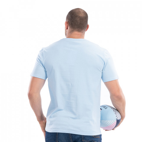 Ruckfield short-sleeved t-shirt in sky blue gingham