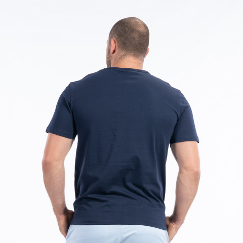 T-shirt Ruckfield à manches courtes imprimé vichy bleu marine