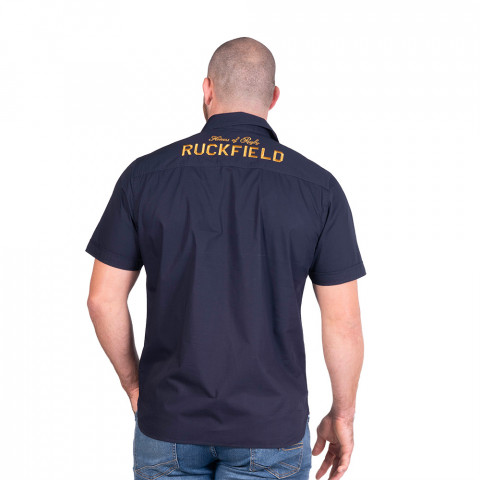 Ruckfield shirt with short sleeves rugby flowers navy blue