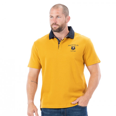 Ruckfield short-sleeved polo shirt rugby flowers mustard