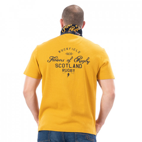 Ruckfield short-sleeved polo shirt rugby flowers mustard