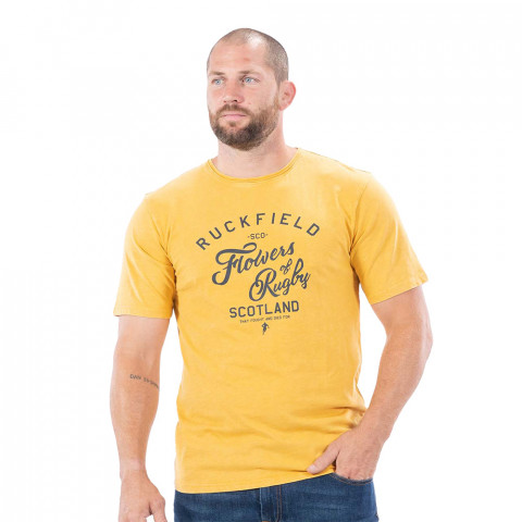 Ruckfield short-sleeved t-shirt rugby flowers mustard