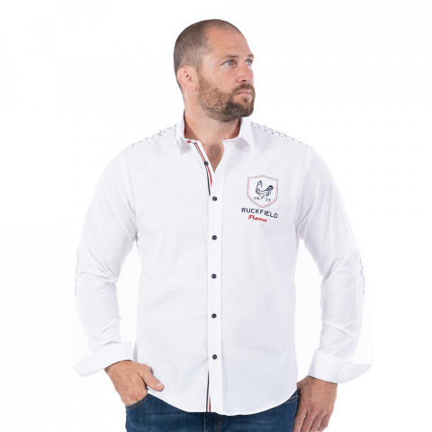 French Rugby Club Long Sleeve Ruckfield Shirt White