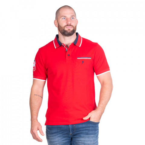 Ruckfield polo shirt with pocket French Rugby Club red