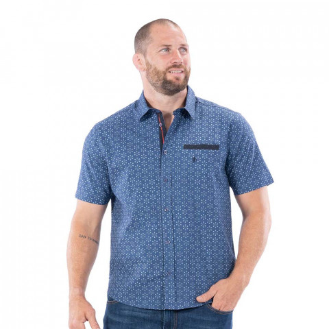 Ruckfield shirt with blue elegance rugby print