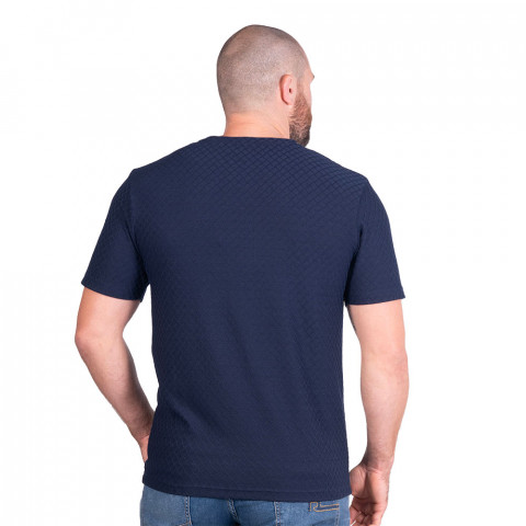 T-shirt jacquard Ruckfield à manches courtes rugby élégance bleu marine