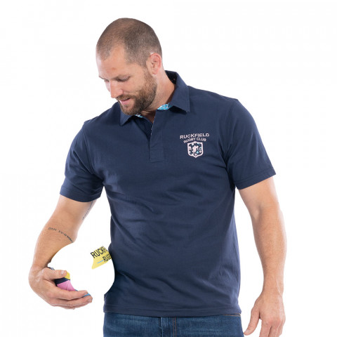 Rugby club navy short sleeve jersey polo