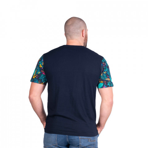 T-shirt à motifs Ruckfield à manches courtes Tropical bleu marine