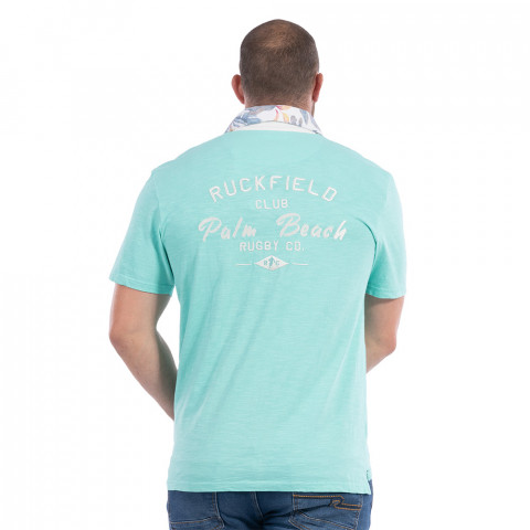 Short-sleeved slub polo shirt Ruckfield Palm beach green